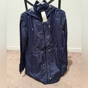 Jones New York Navy and White Polka Dot Jacket